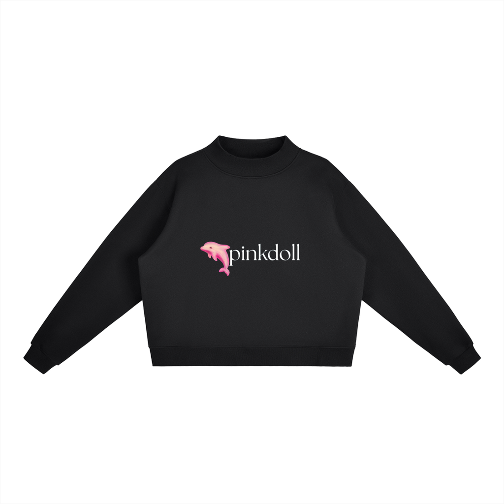 Essential Fleece Mock-Neck Crew Sweatshirt